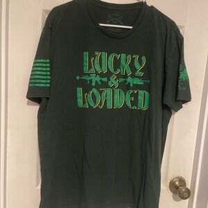 Grunt Style Lucky & Loaded Green T-Shirt size XXL